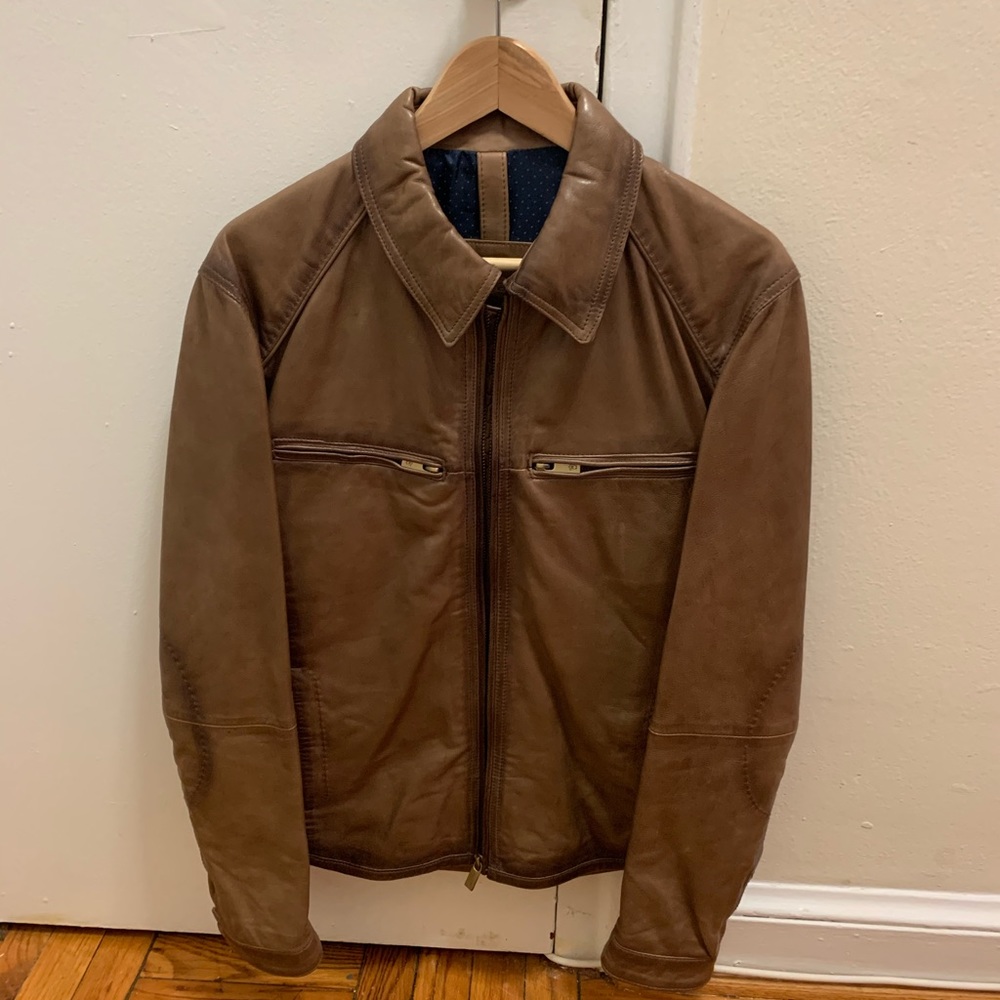 Massimo Dutti Lamb skin Leather jacket, medium